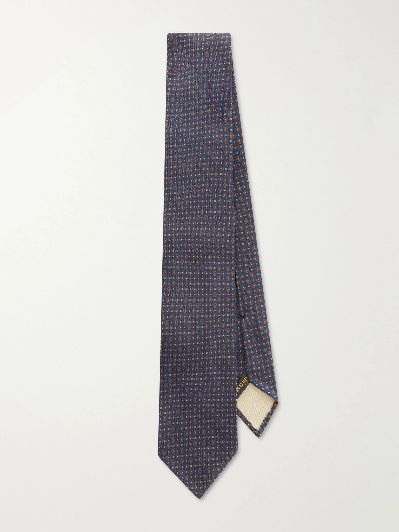 8cm Printed Silk-Twill Tie Navy - 1