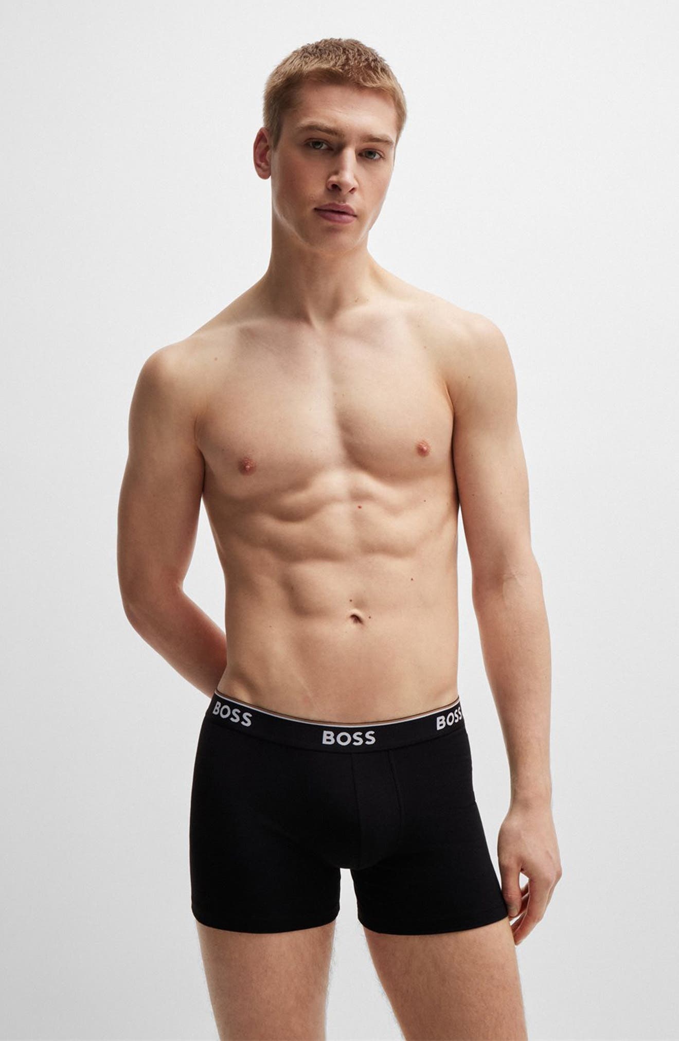 BOSS 3-Pack Power Stretch Cotton Boxer Briefs in Black/Red/Blue at Nordstrom - 7