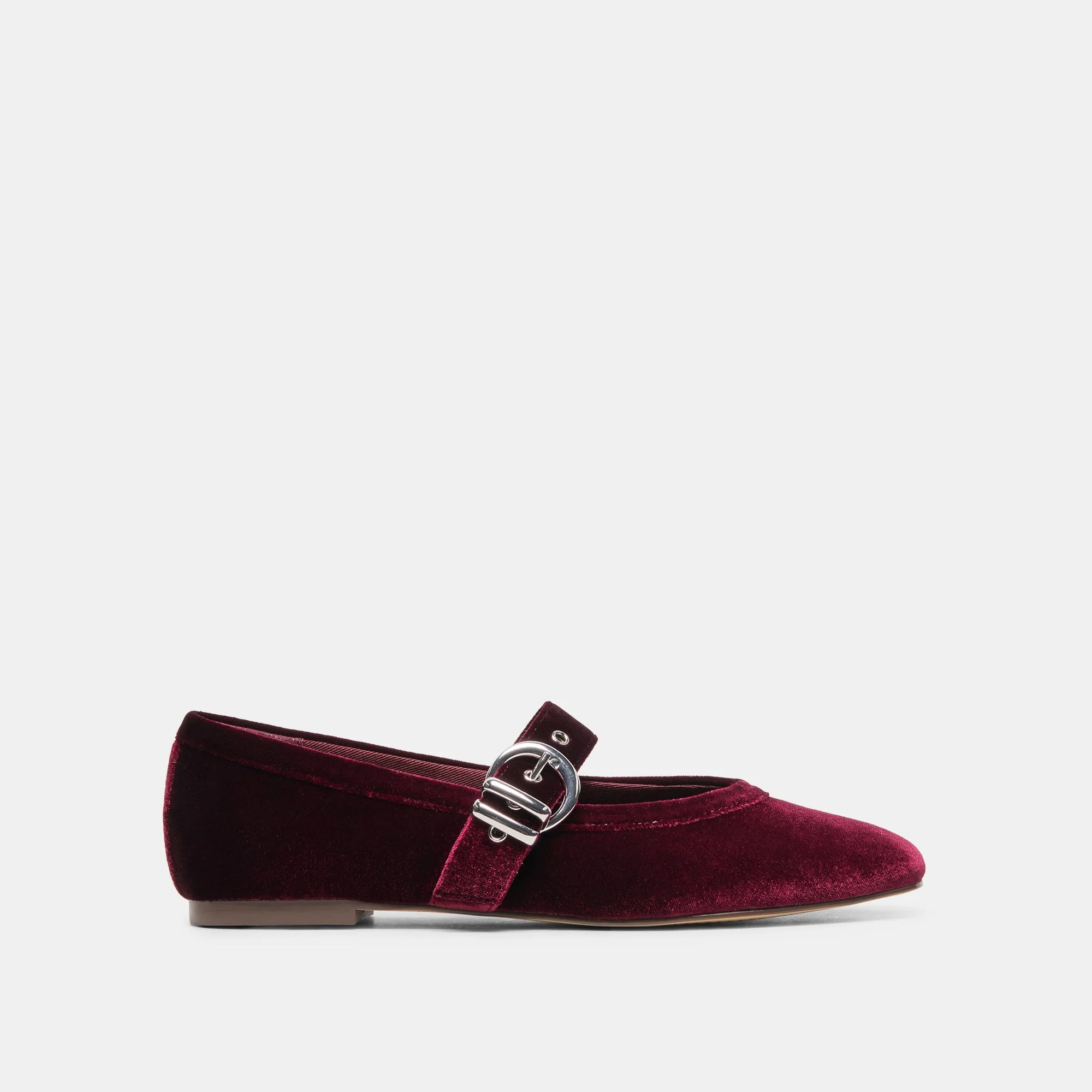 MIKEL VELVET BALLET FLATS BORDEAUX VELVET - 1