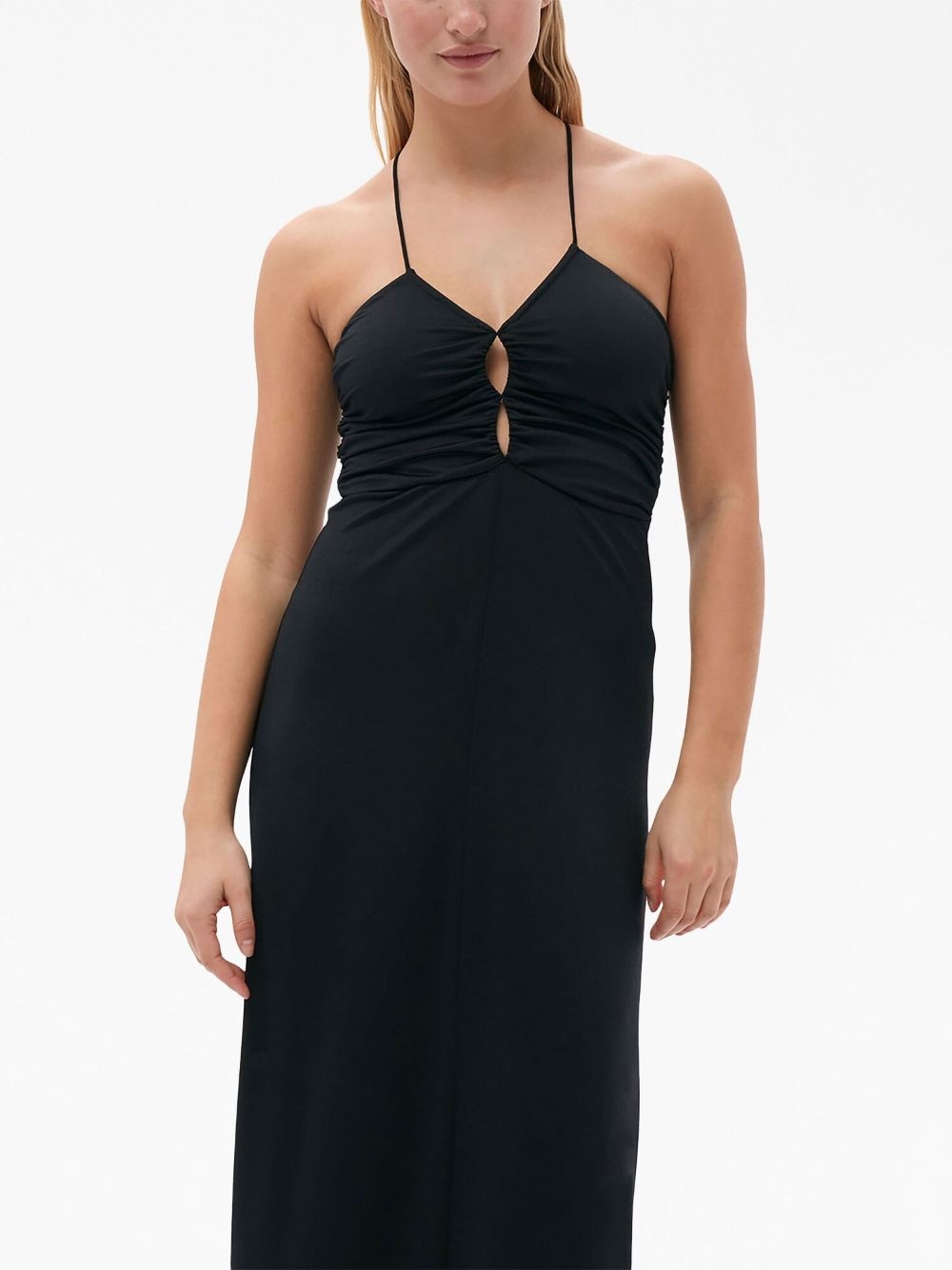 crossover-strap gathered maxi dress - 4