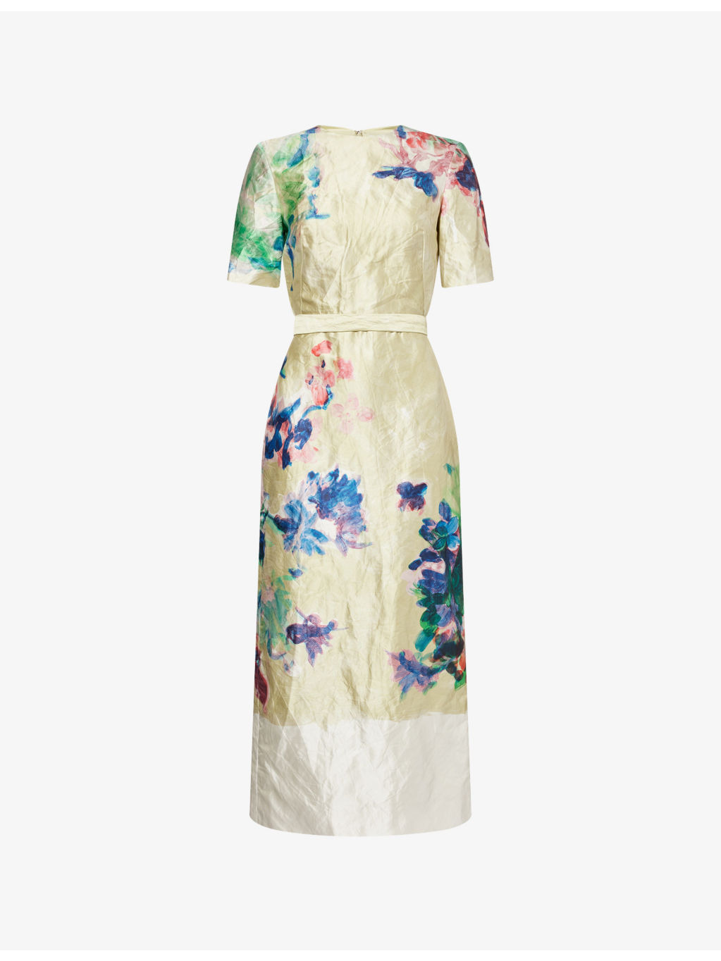 Floral Short-Sleeves Woven Midi Dress - 1