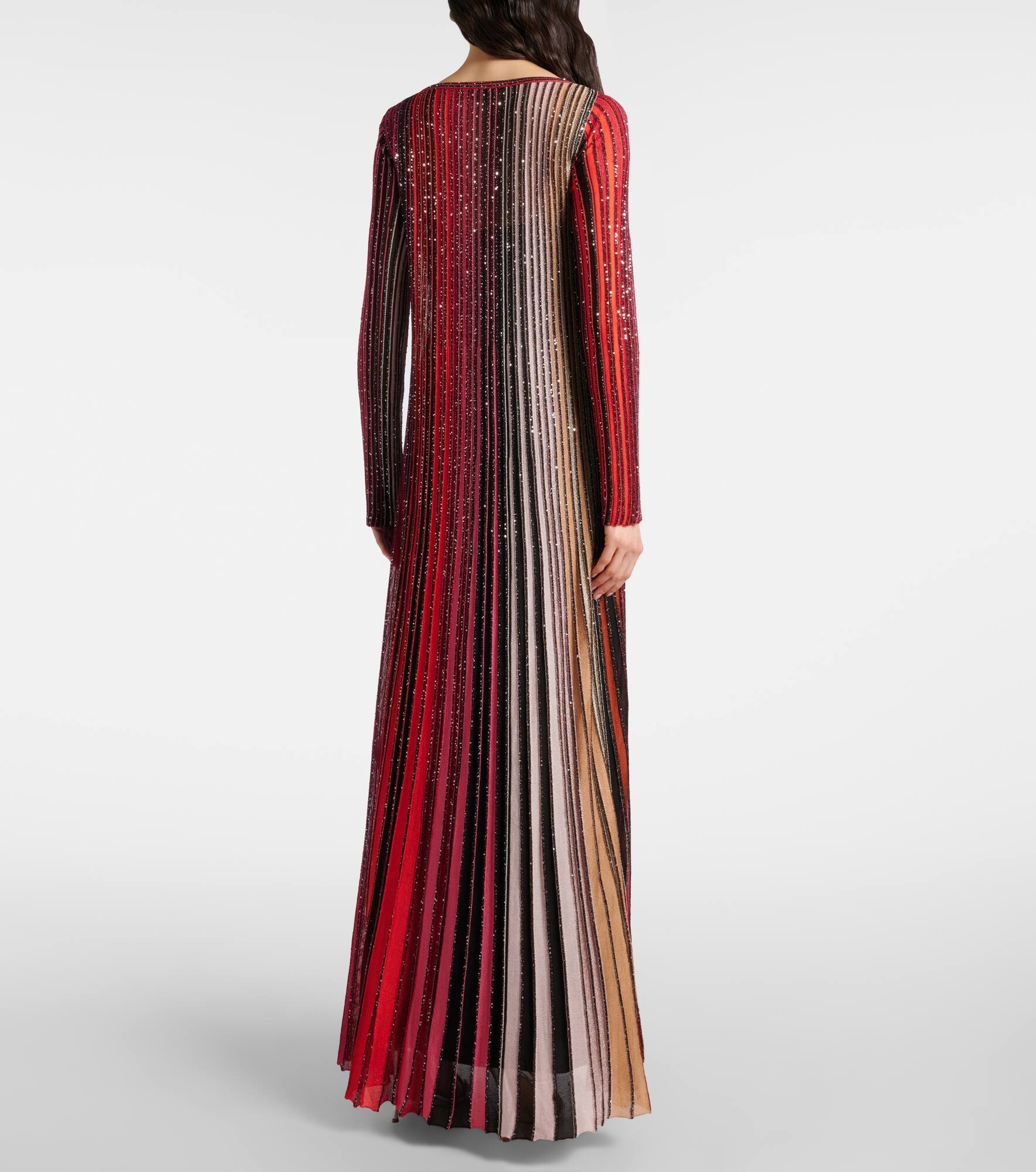 Striped plissé lamé maxi dress - 3