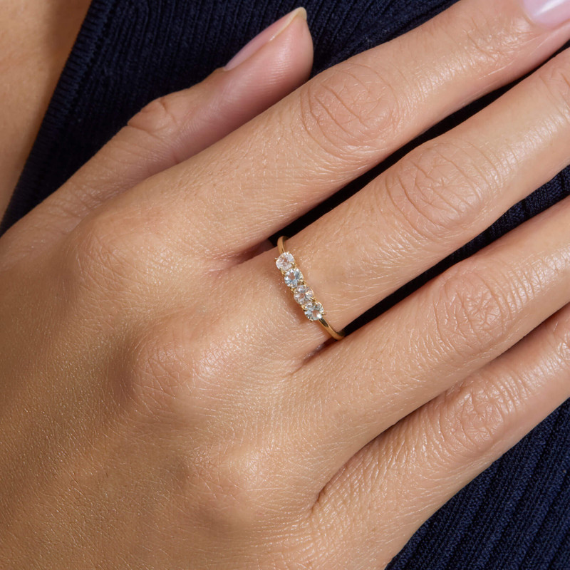 STONE AND STRAND Moonstone Aquamarine Mama Ring outlook