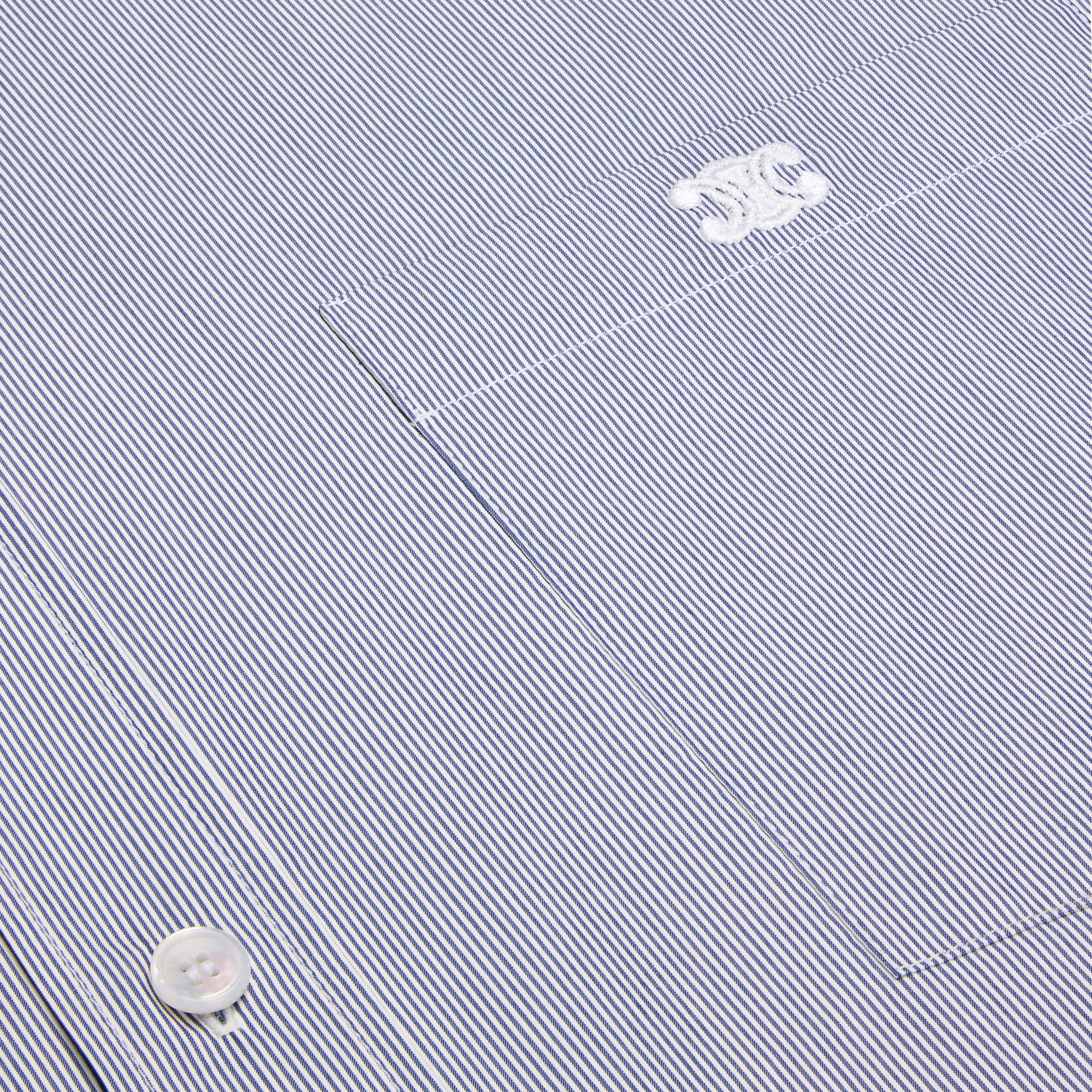 cropped shirt in striped cotton and silk - 4