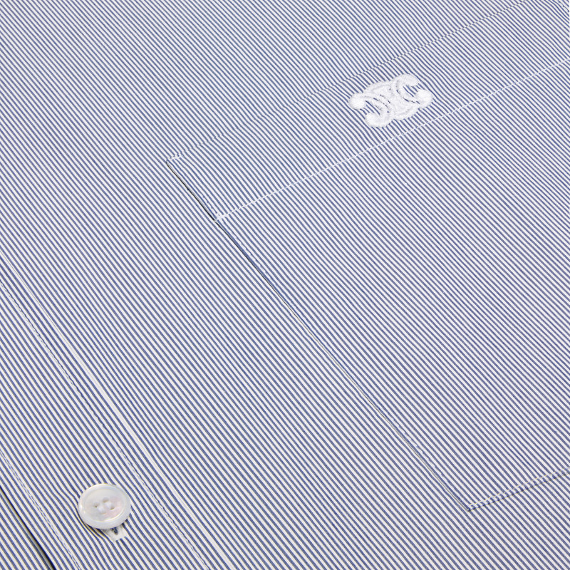 cropped shirt in striped cotton and silk 4