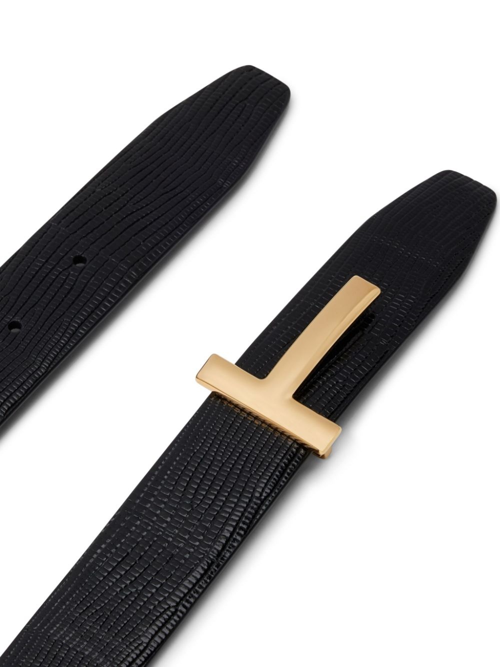 T-plaque leather belt - 2
