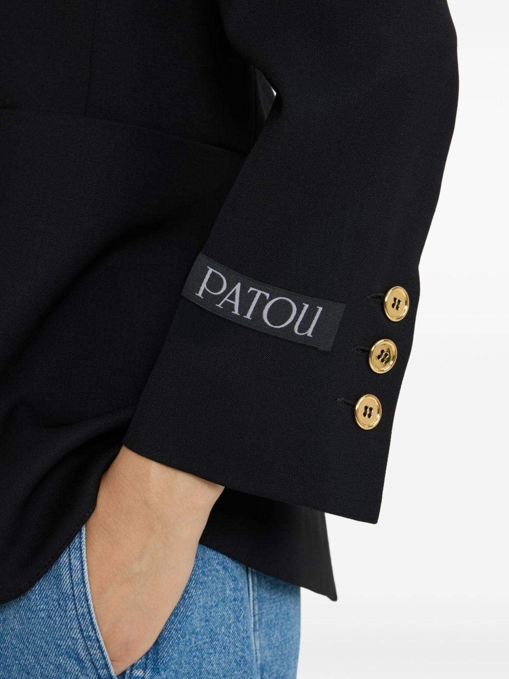 collarless twill jacket - 5