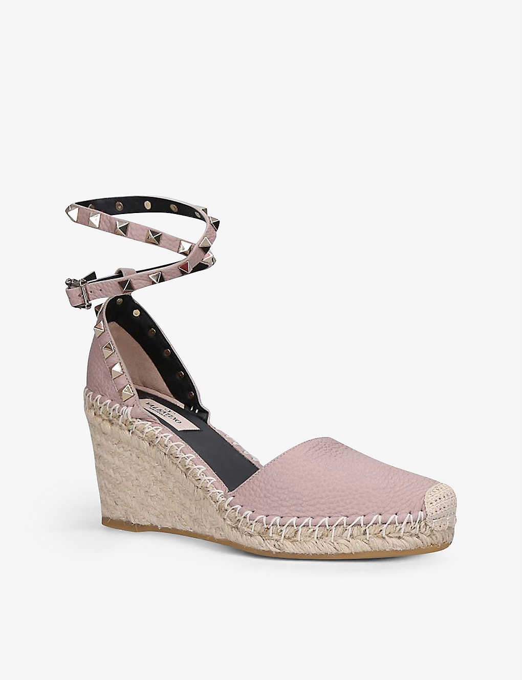 Rockstud leather espadrille wedges - 3