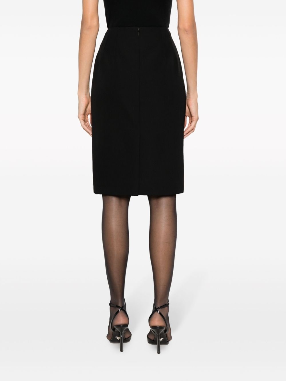wool-blend pencil midi skirt - 4