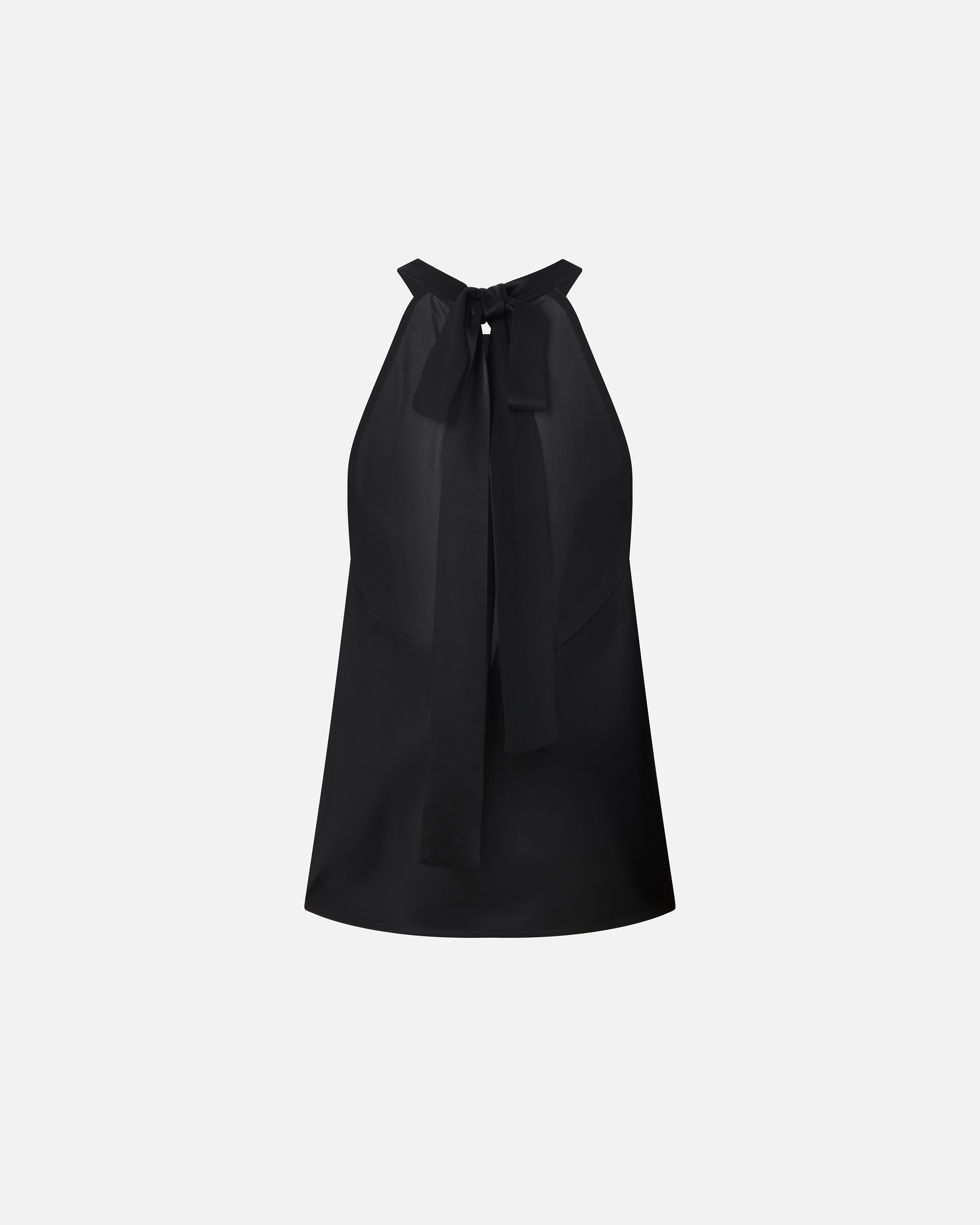 SATIN AND GEORGETTE TOP WITH BOW - 7