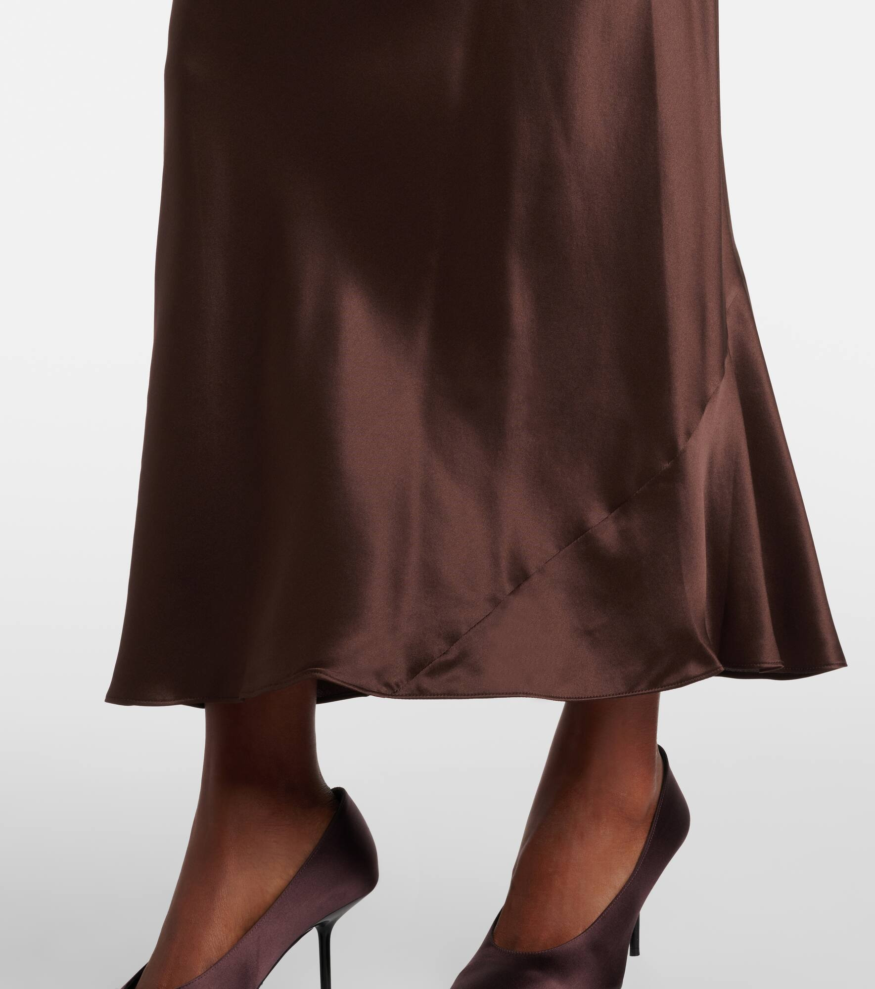 Sense of Shine silk satin slip skirt - 5