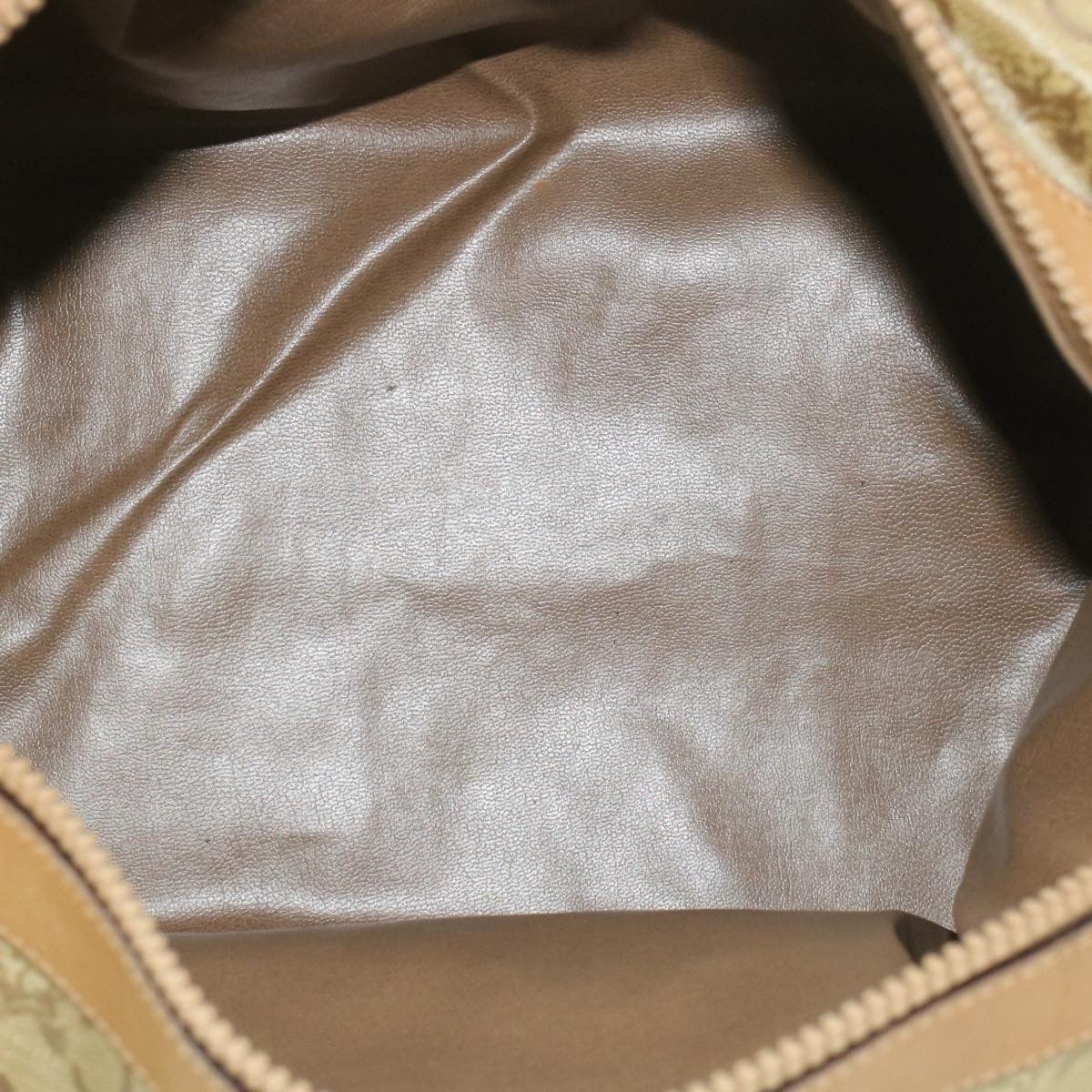CELINE C Macadam Horse Carriage Hand Bag Pvc Leather Beige - 16