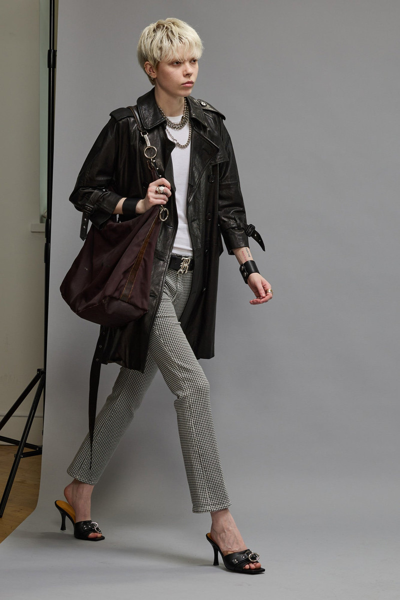 R13 KICK FIT - PRINTED HOUNDSTOOTH outlook