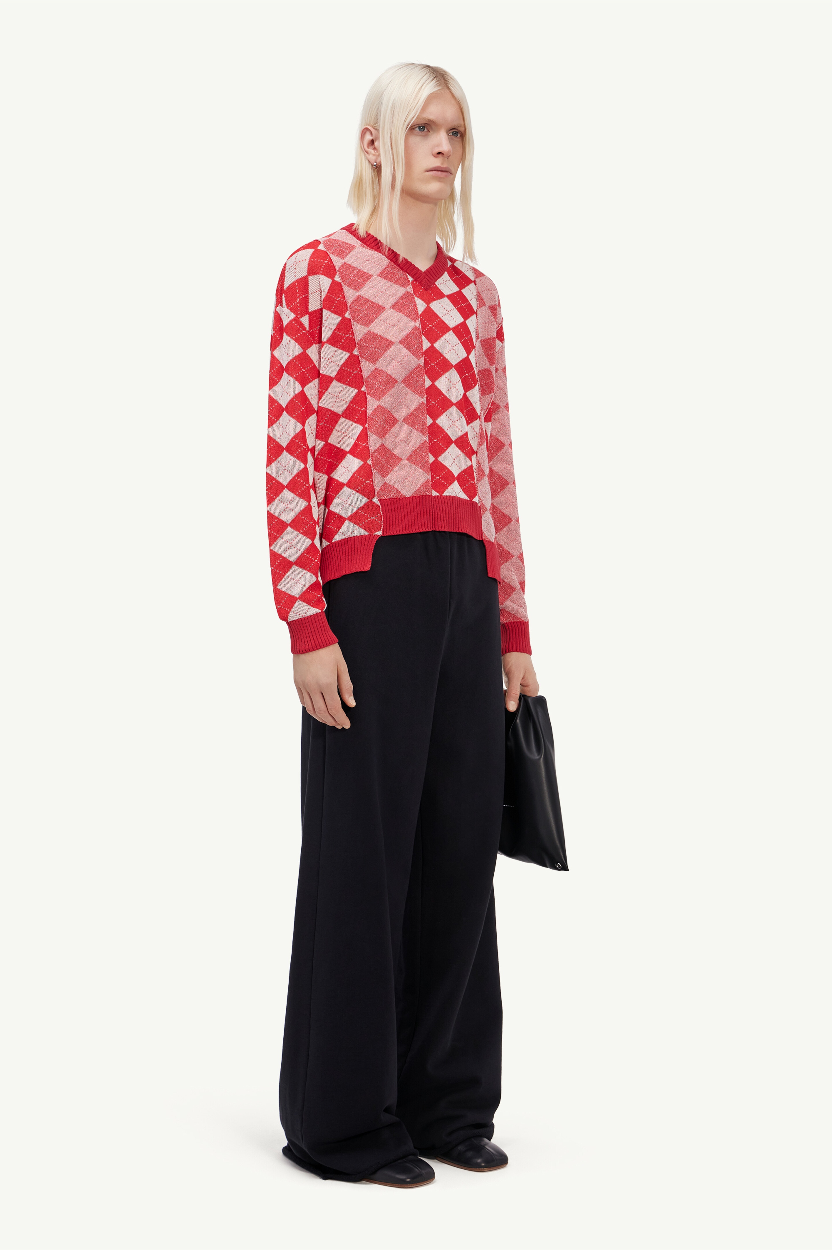 V-neck argyle jumper - 7
