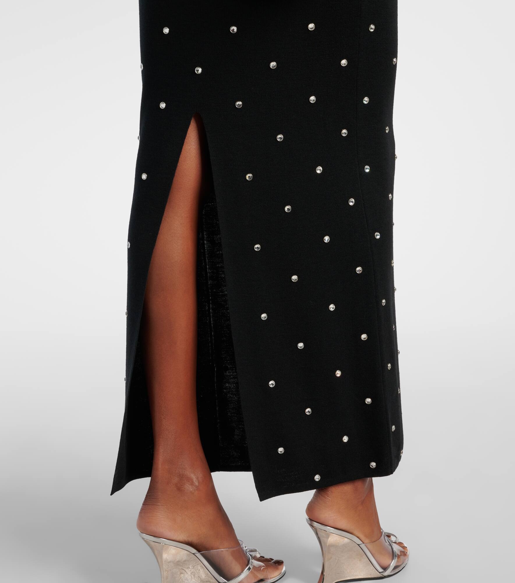 Crystal-embellished virgin wool midi dress - 5