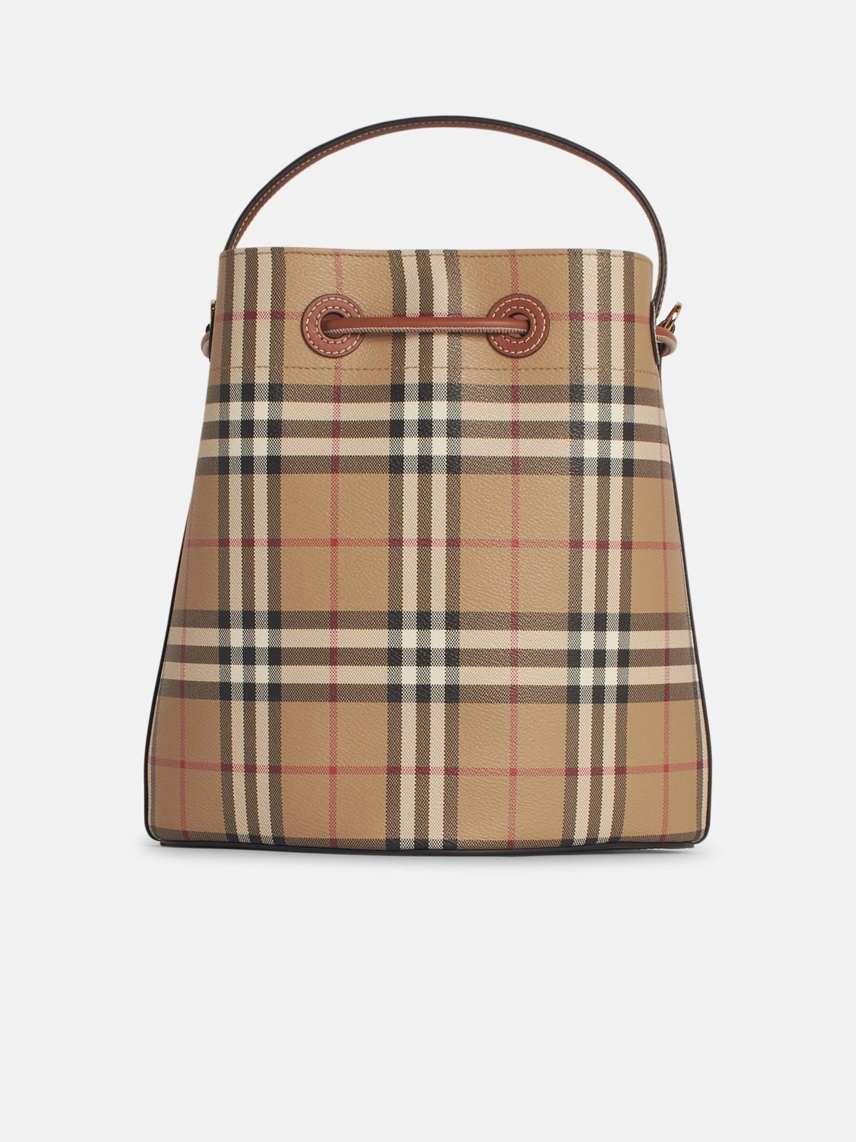 'CHECK' BUCKET BAG IN BEIGE POLYURETHANE BLEND - 3