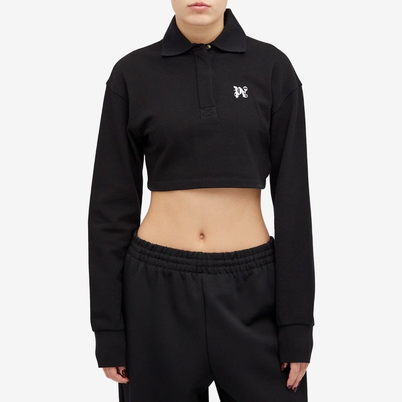 Palm Angels Palm Angels PA Monogram Cropped Long Sleeve Polo outlook