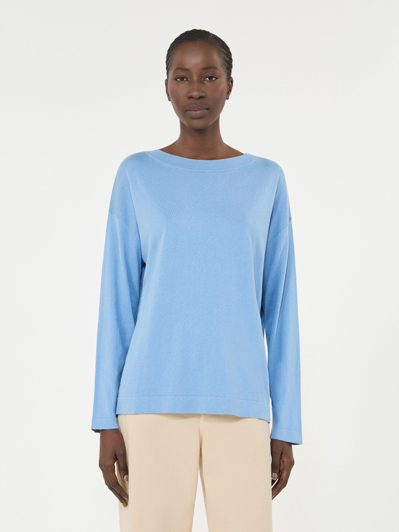 LEPRE Silk and cotton yarn sweater - LIGHT BLUE 3