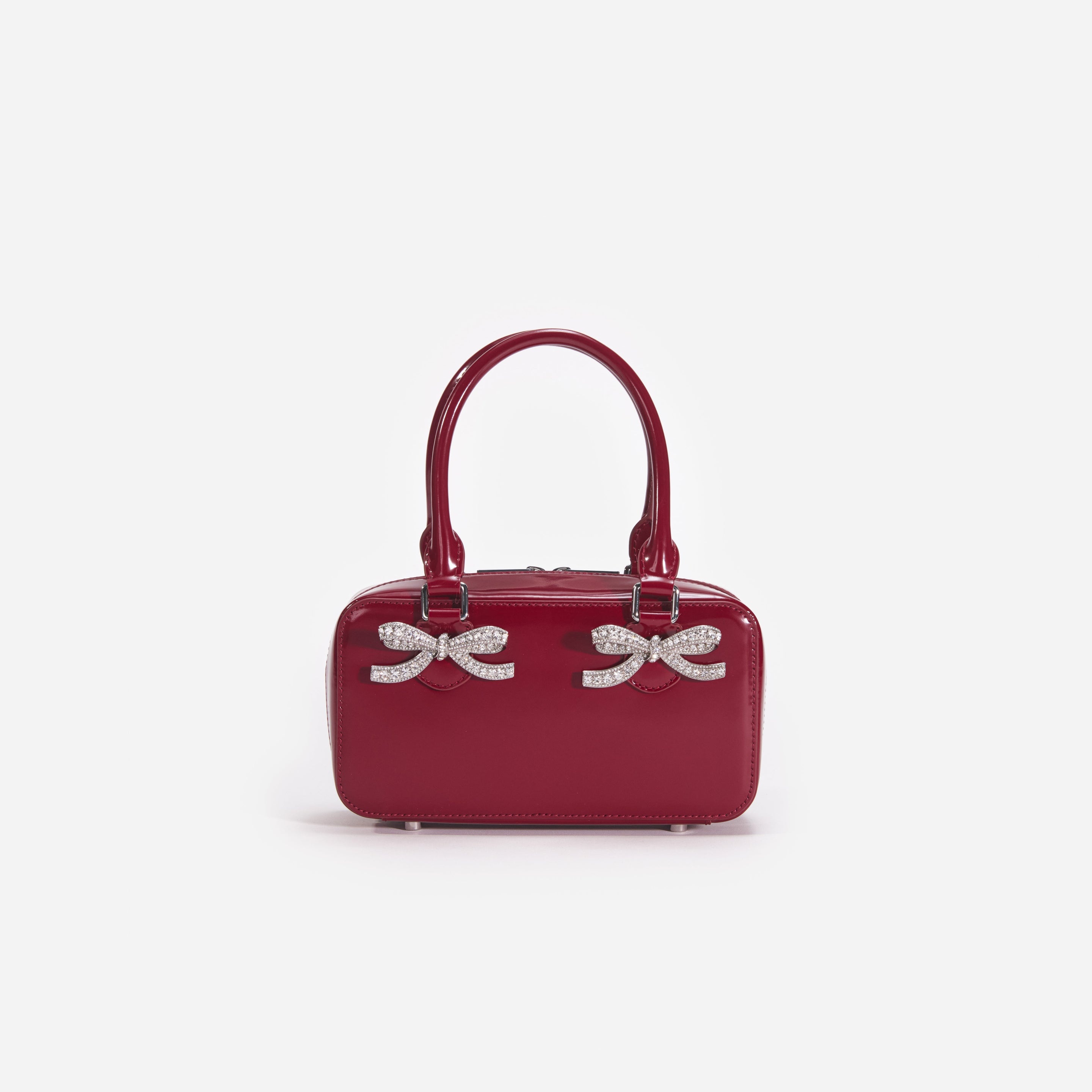 Burgundy Leather Mini Tote Bag - 1