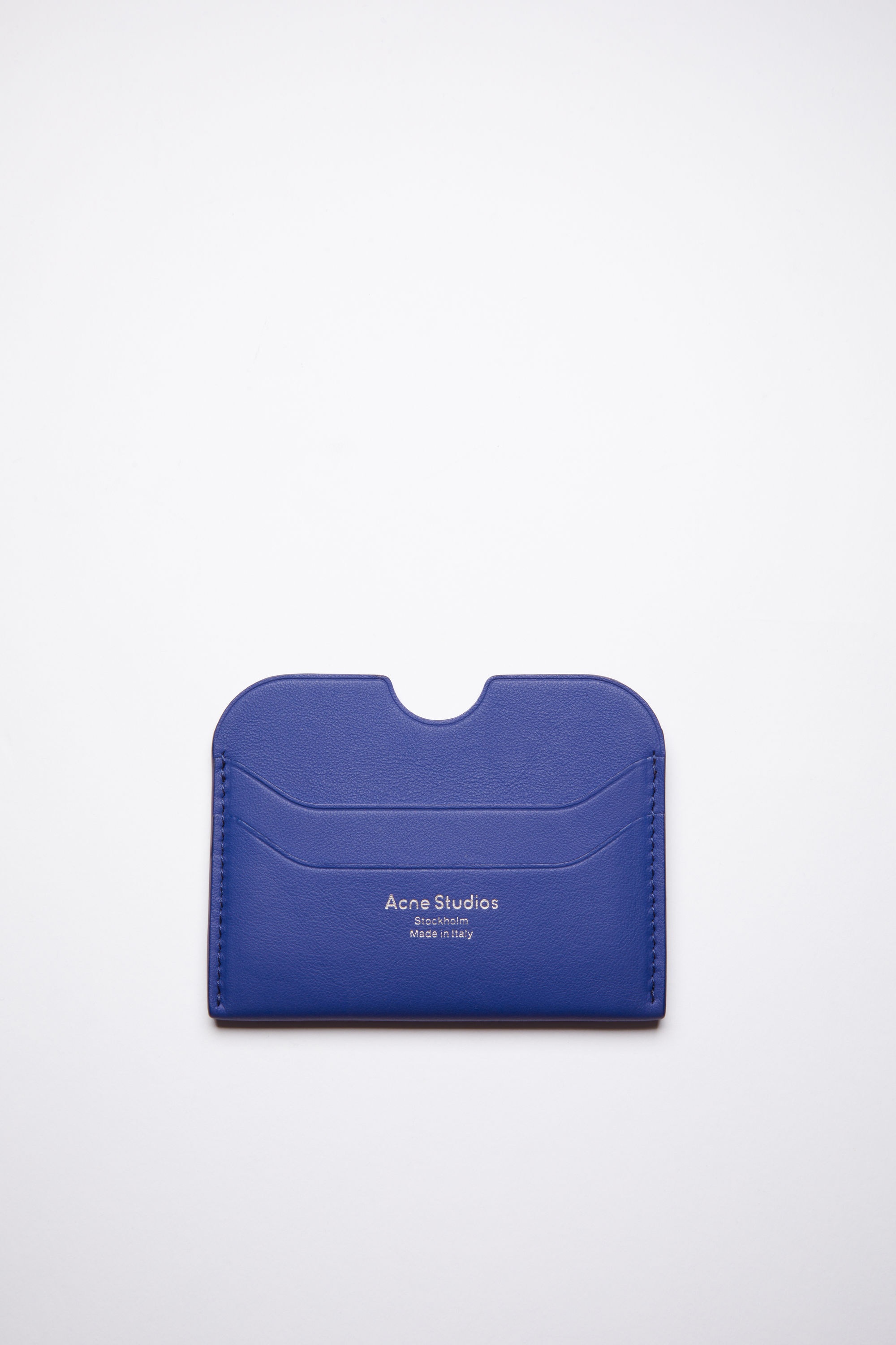 Leather card holder - Blue - 1