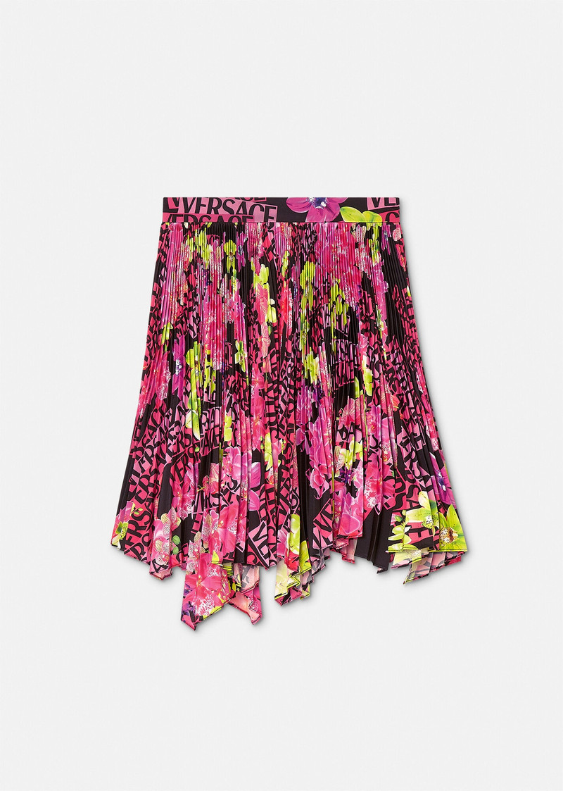 Logo Orchid Pleated Skirt 3