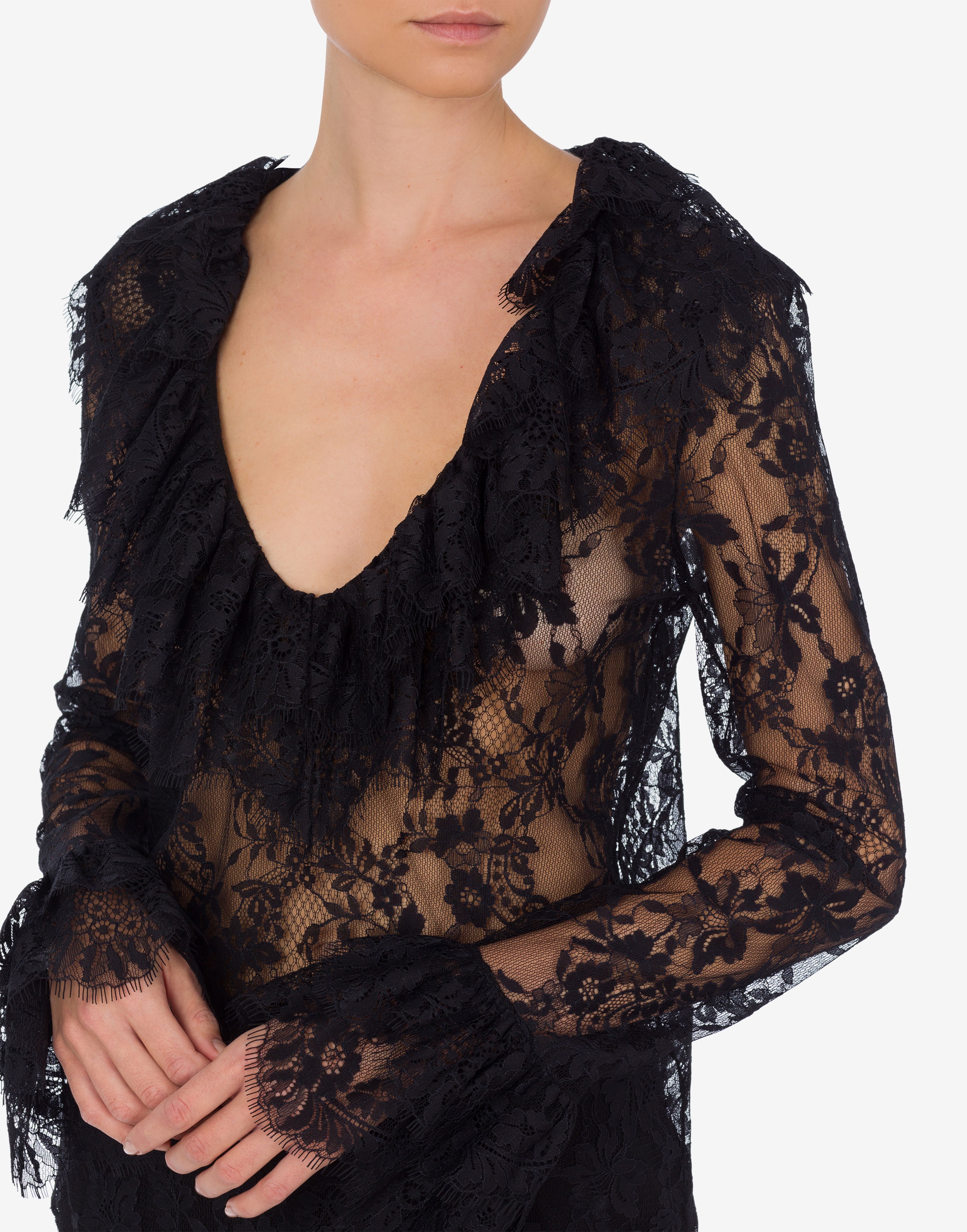 LACE BLOUSE WITH RUCHES - 4