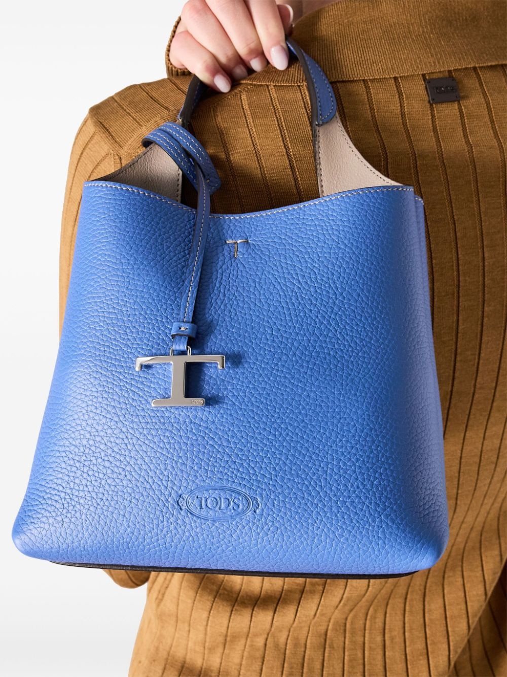 mini leather tote bag - 3