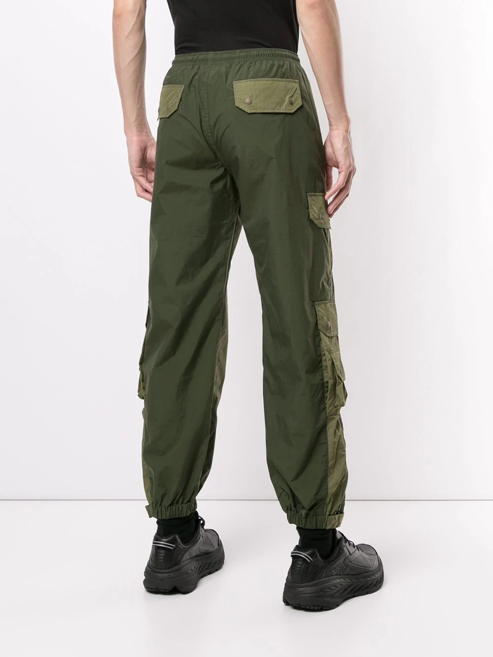 two-tone cargo trousers - 4