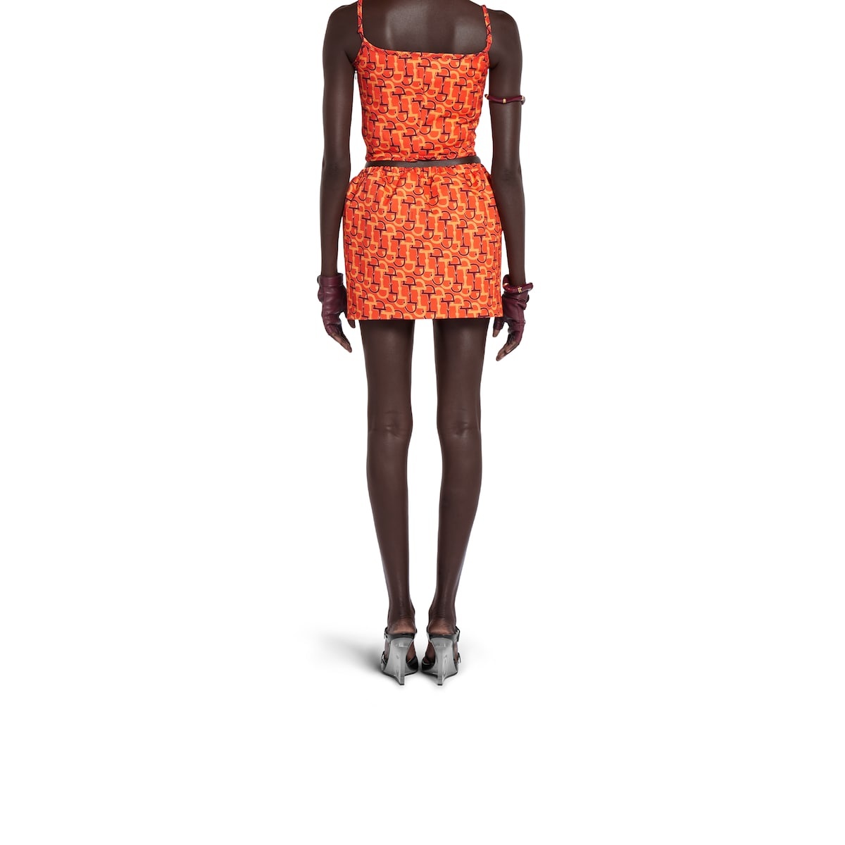 Printed cotton mini skirt - 4
