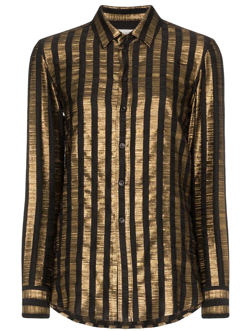 vertical-stripe long-sleeved shirt - 1