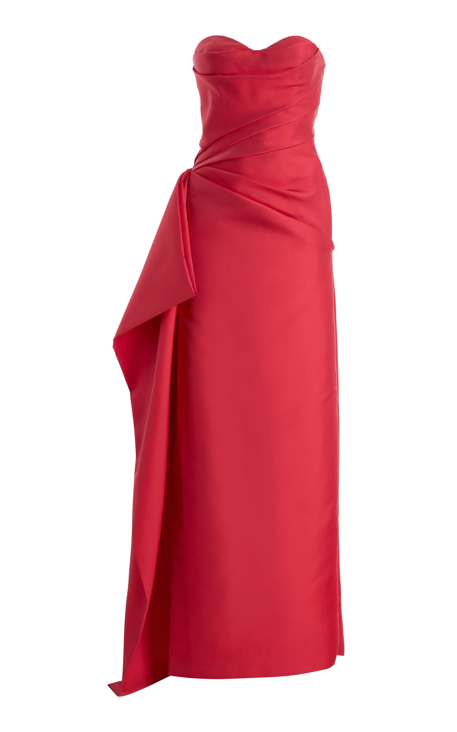 Strapless Draped Gown red - 1