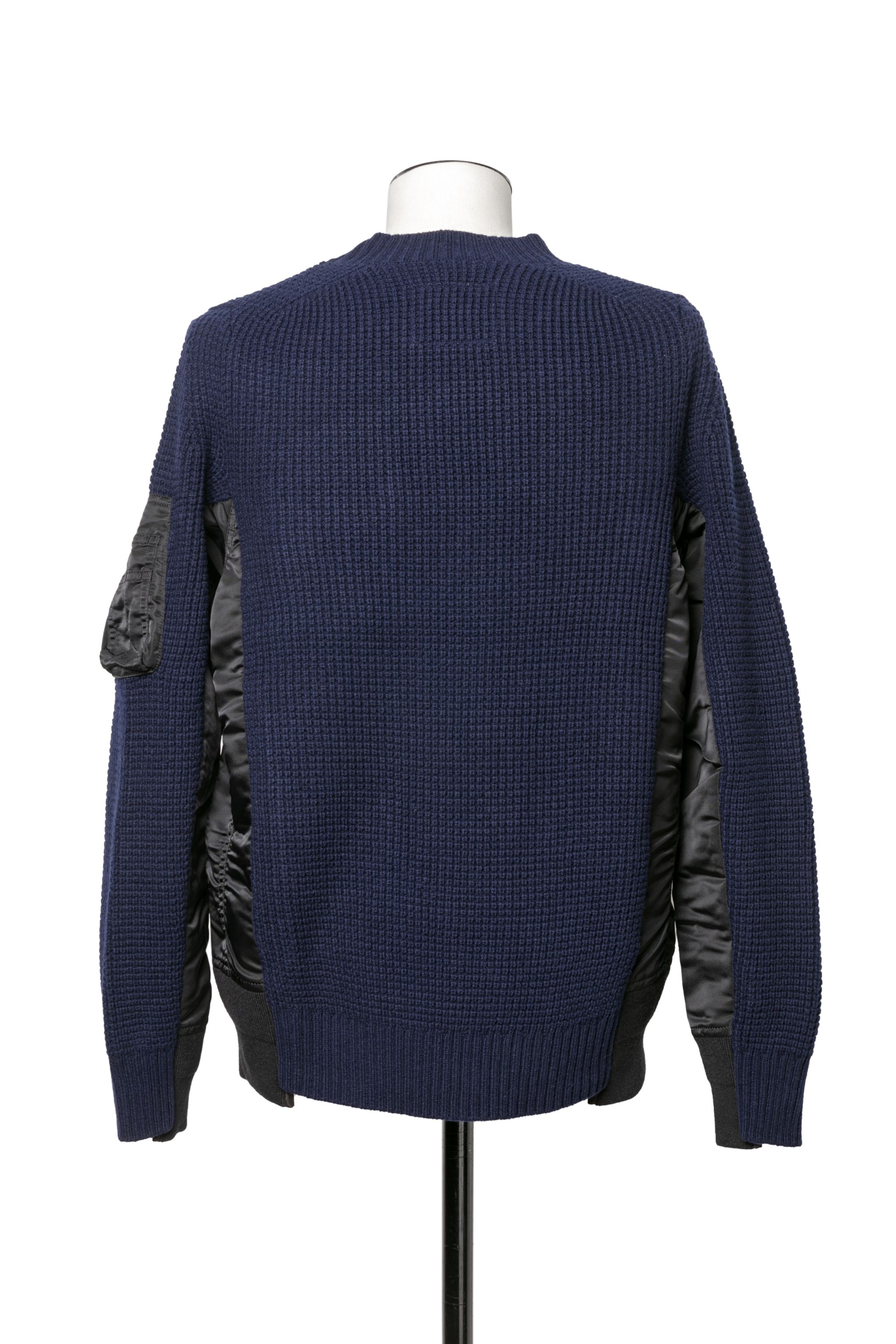 Nylon Twill x Wool Knit Pullover - 3