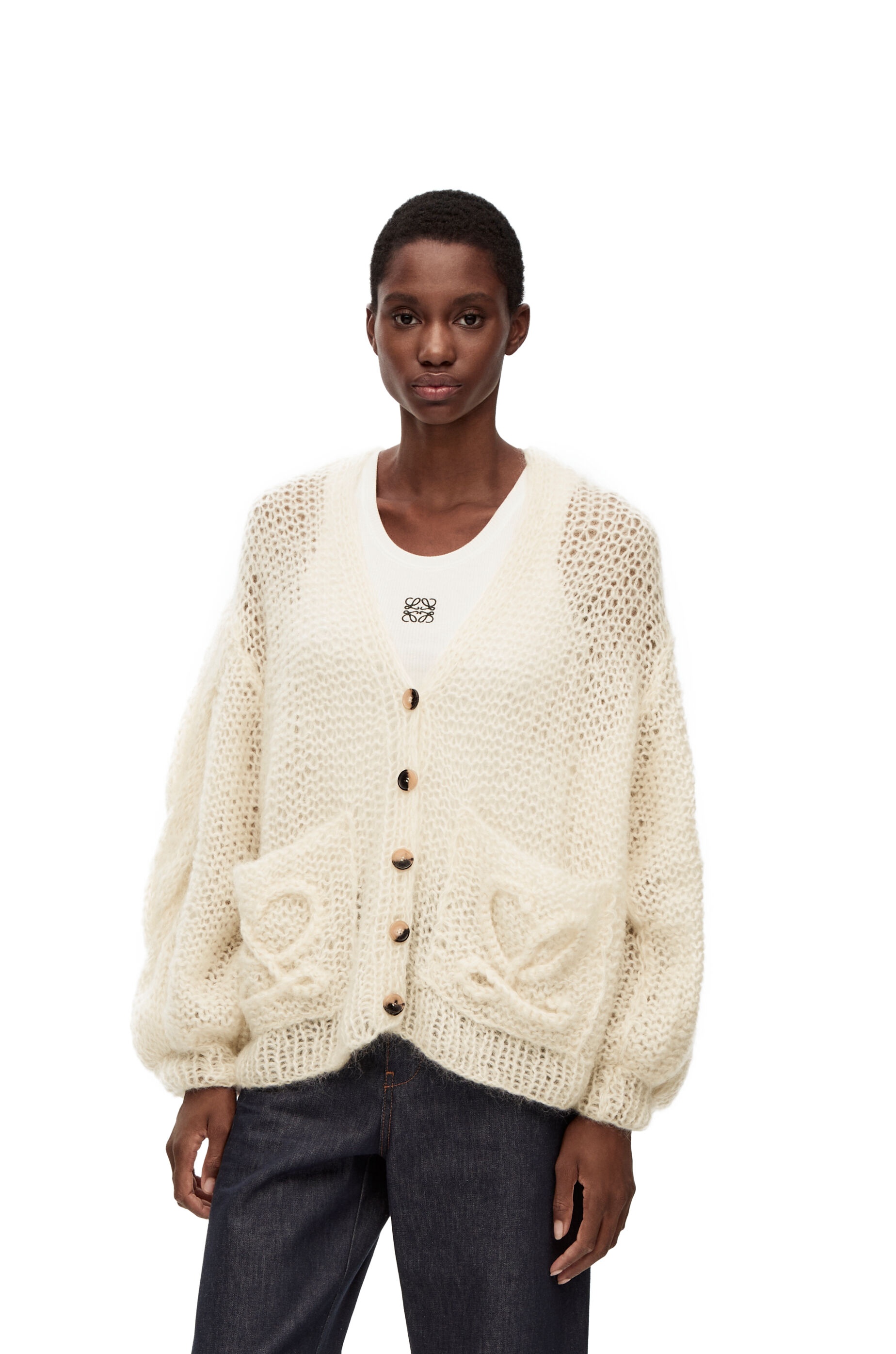 Loewe Anagram cardigan in mohair | REVERSIBLE Loewe Anagram cardigan in mohair | REVERSIBLE