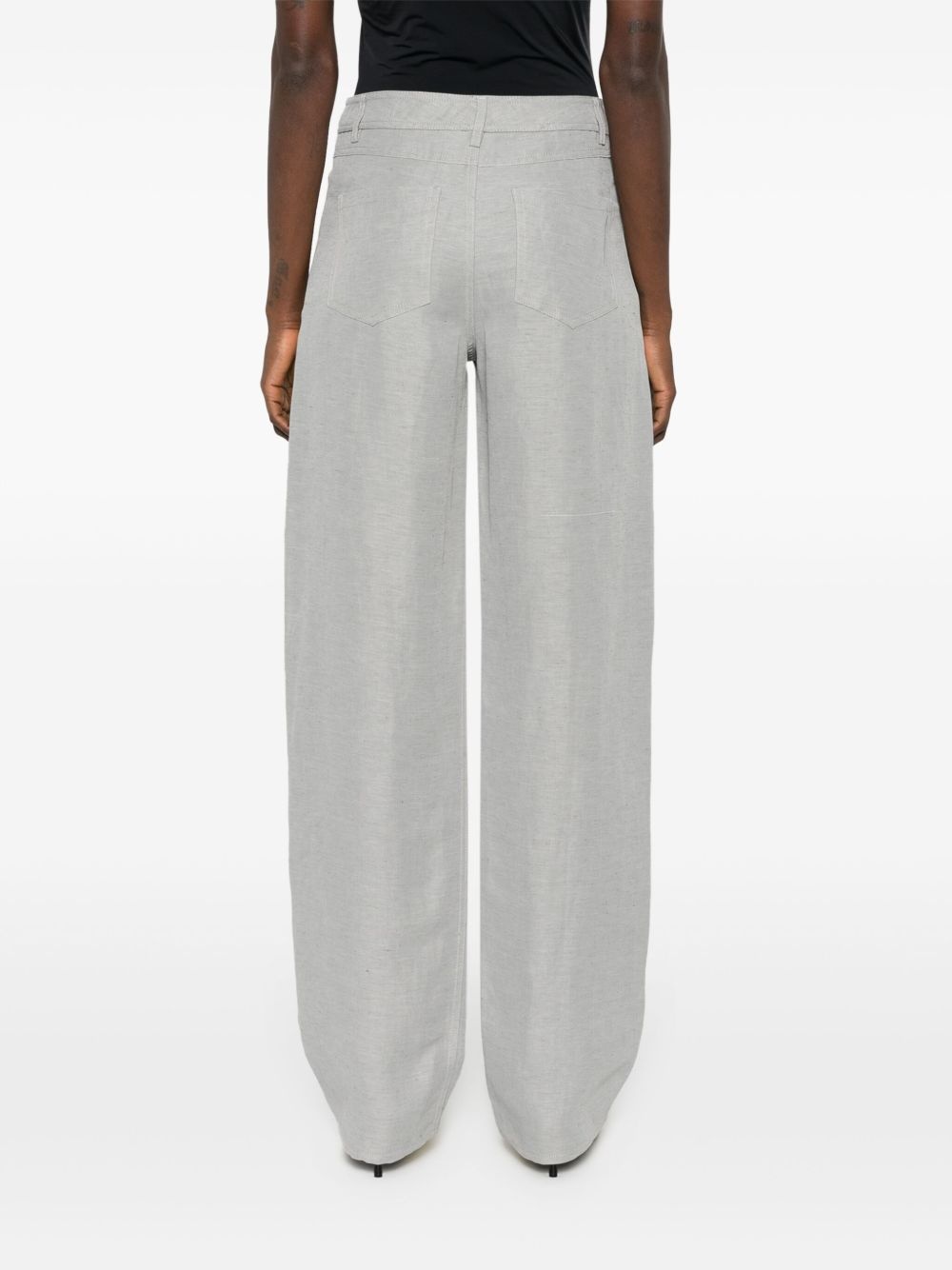 Peran mélange straight trousers - 4