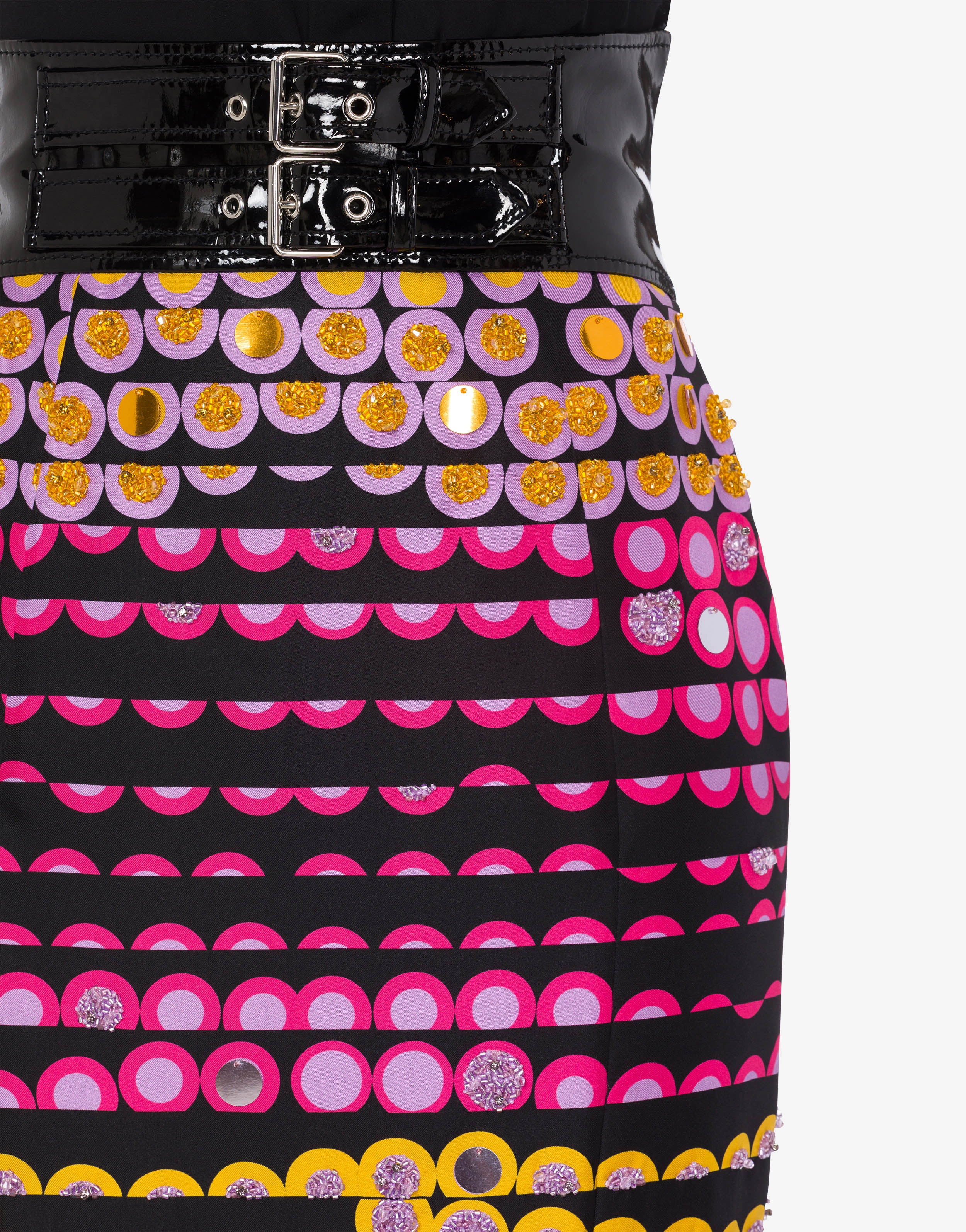 EMBROIDERED POLKA DOTS TWILL SKIRT - 4