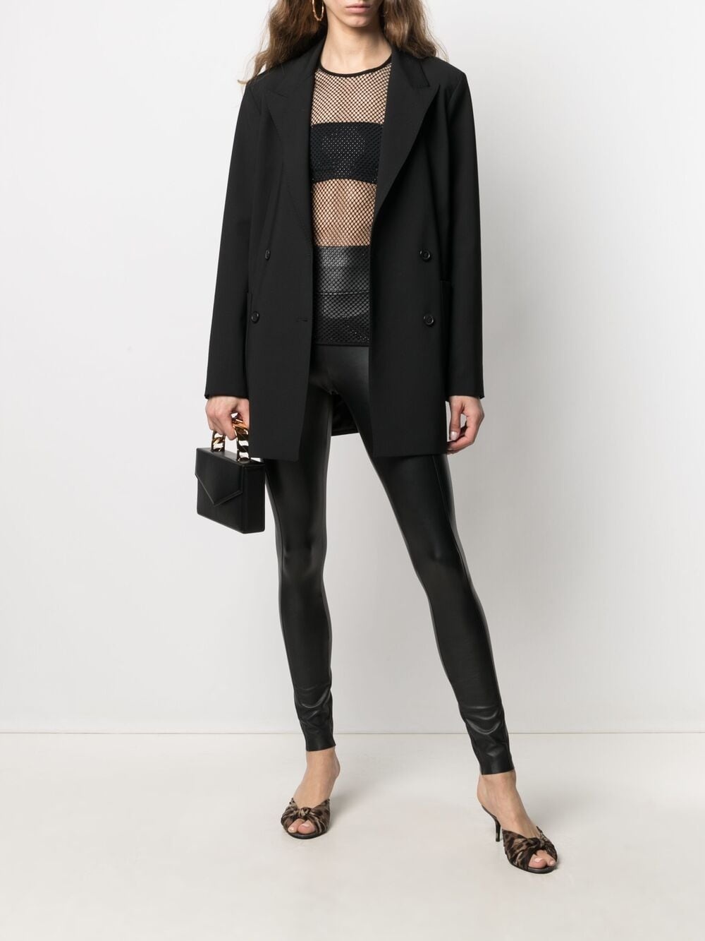 high-rise faux-leather leggings - 2