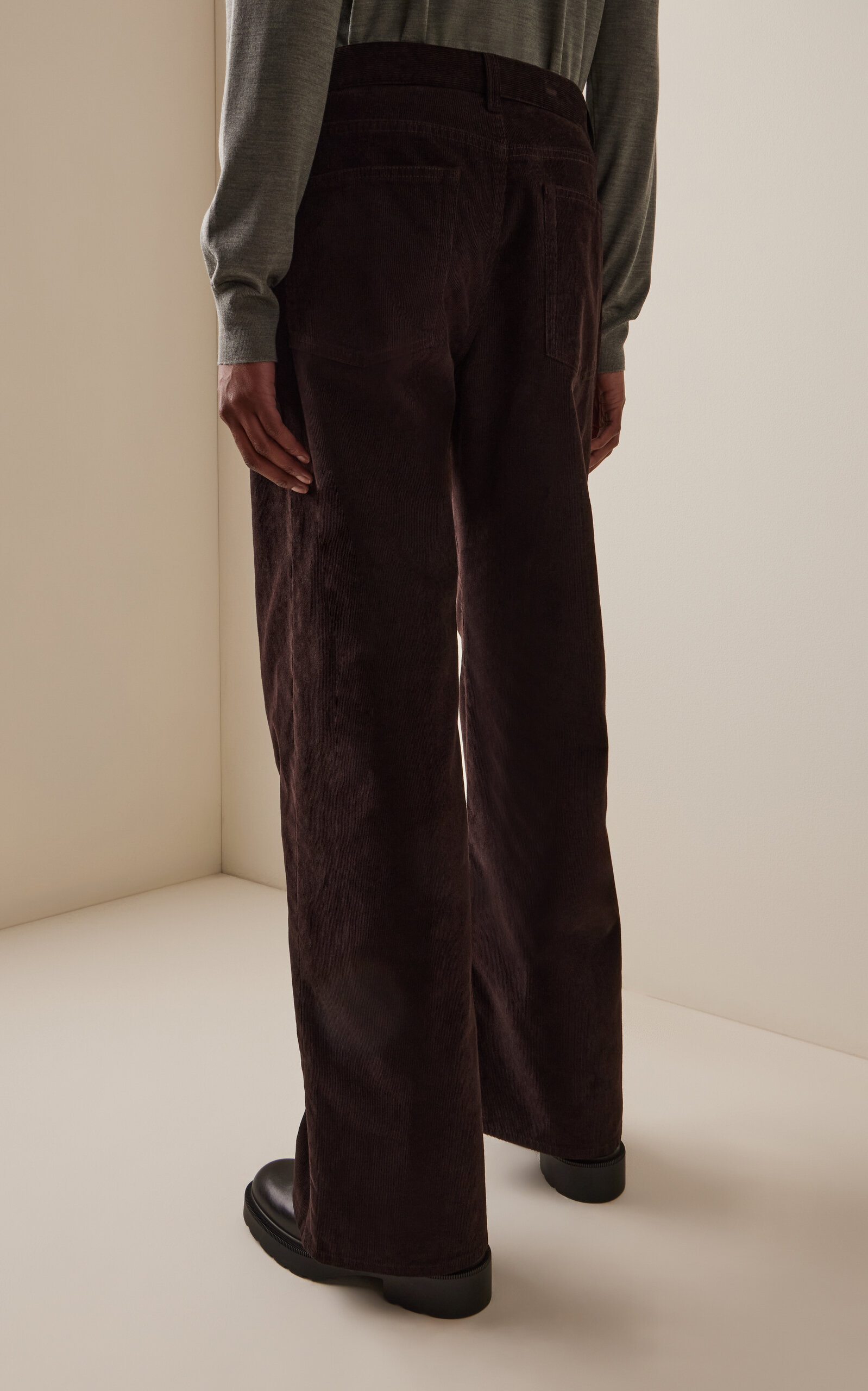 Egglita Corduroy High-Rise Straight-Leg Jeans brown - 4