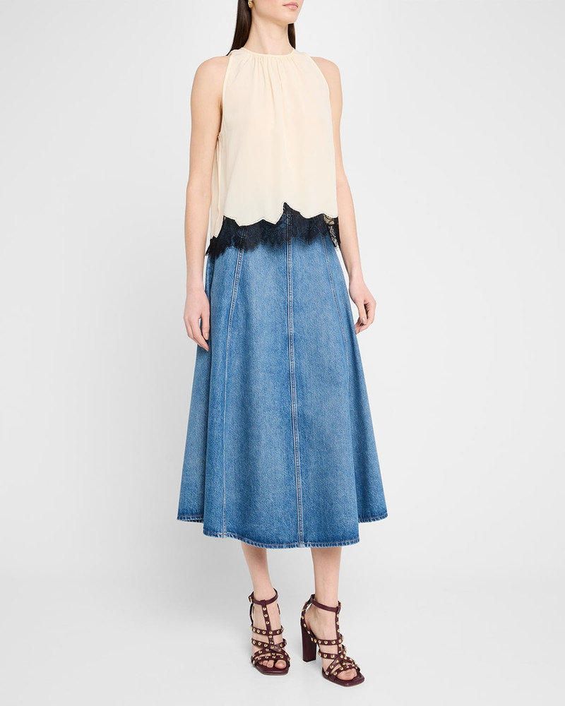 ULLA JOHNSON Sierra Halter Lace Top outlook