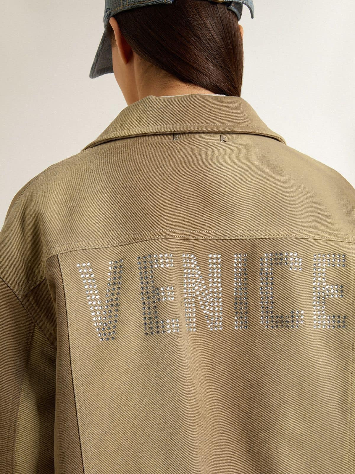 Unisex padded jacket in shades of khaki - 5