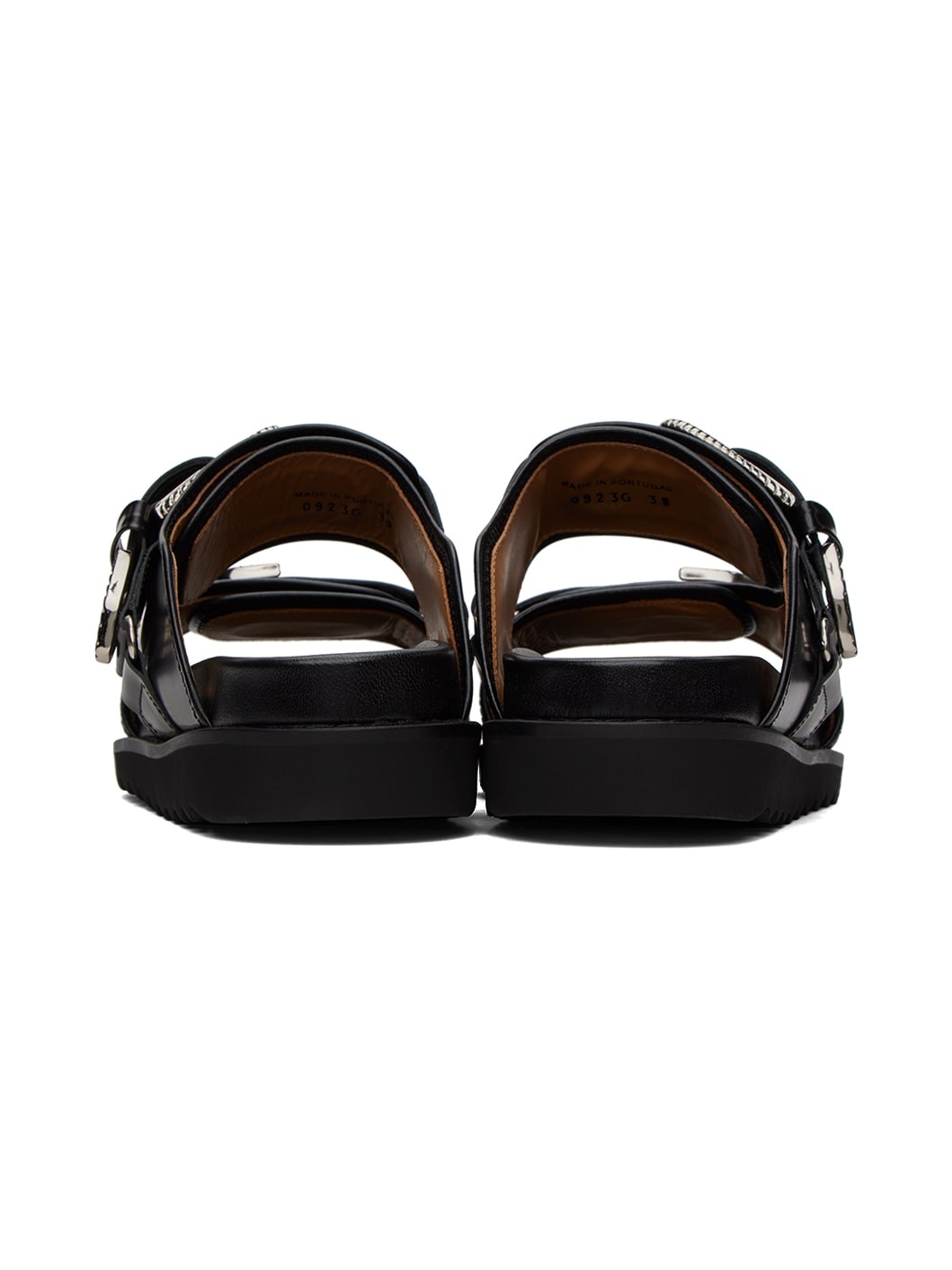 Black Polished Sandals - 2