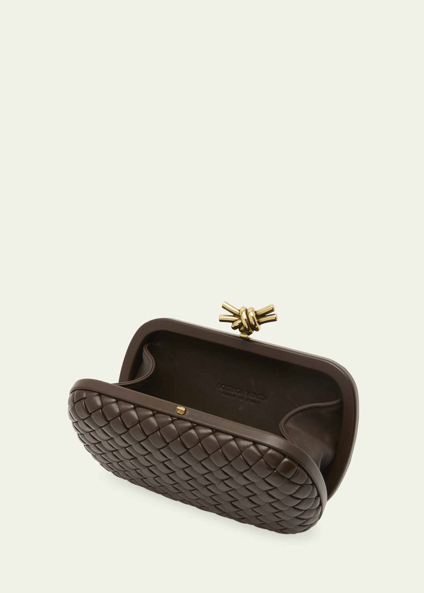 BOTTEGA VENETA Knot Padded Woven Lambskin Clutch Bag for Women