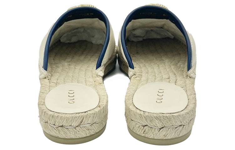 (WMNS) Gucci Leather Espadrilles With Double G Slides 'White' 628565-BKO60-9087 - 3