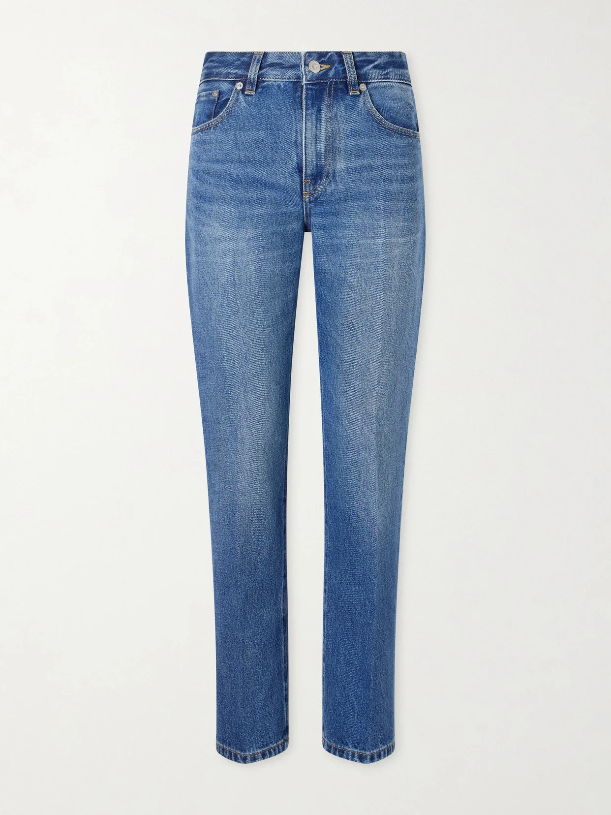 Leather-trimmed Low-waist Flared Jeans - 1
