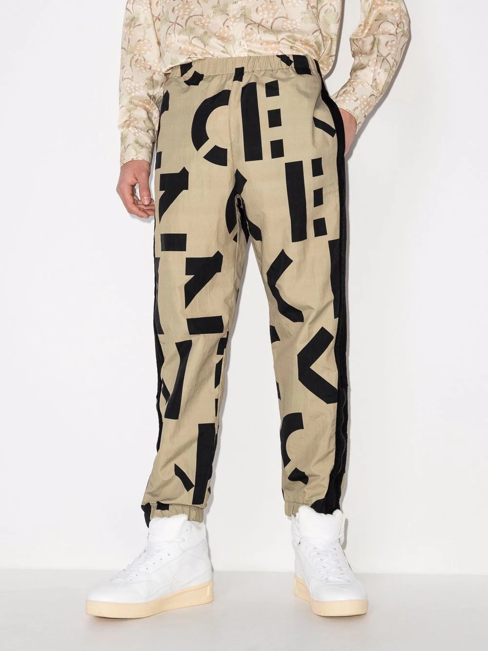 monogram-print elasticated trousers - 2