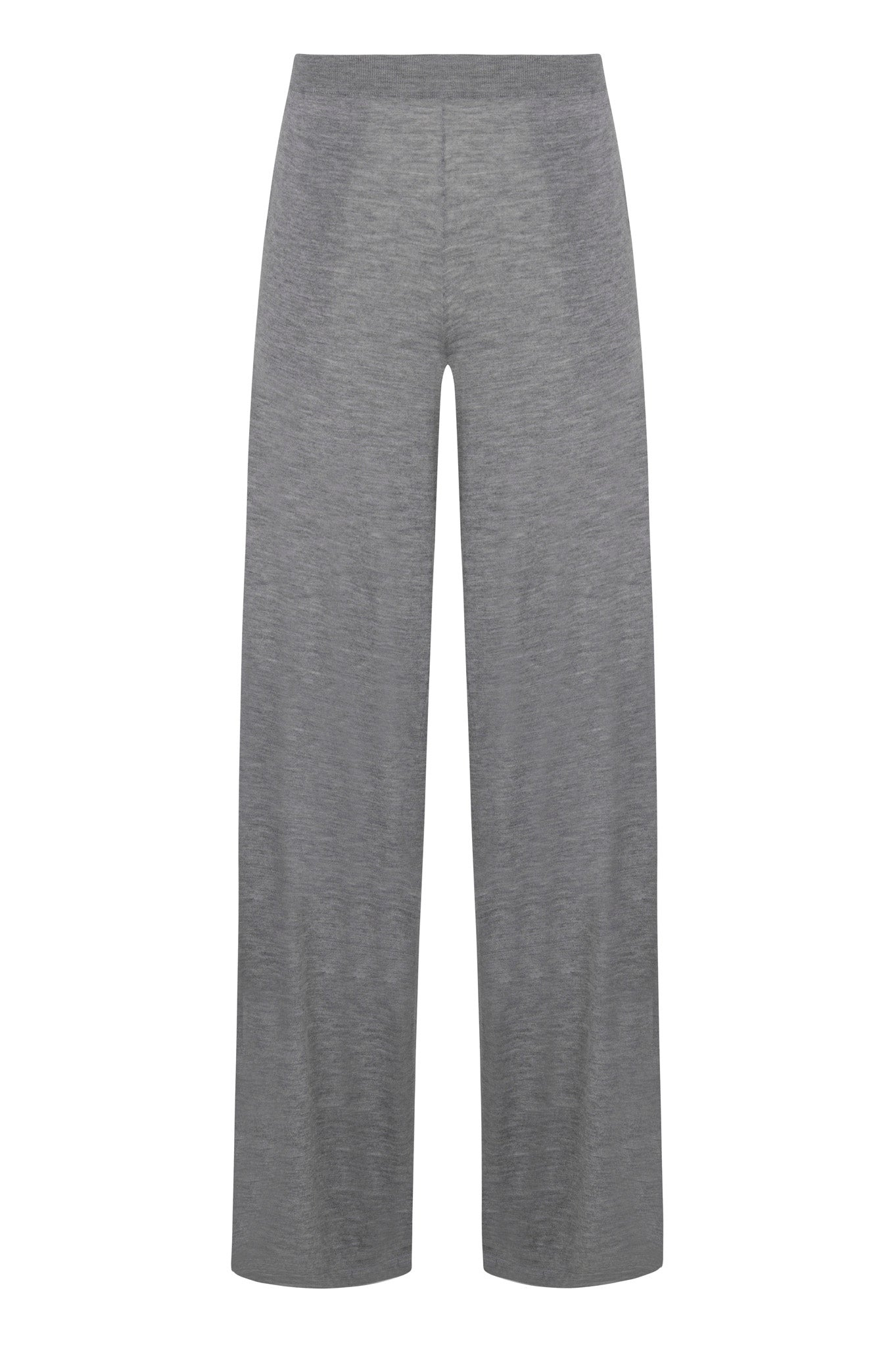 GREY CASHMERE WIDE LEG PANTS - 6
