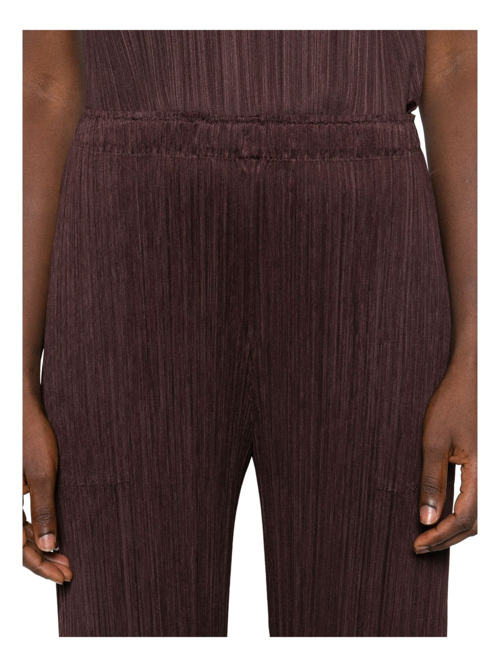 plissé split-hem trousers - 5