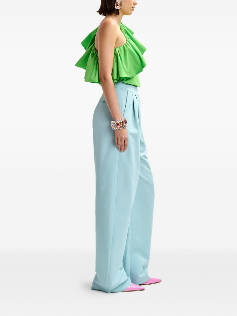 ruffled-detail asymmetric-neck blouse 3