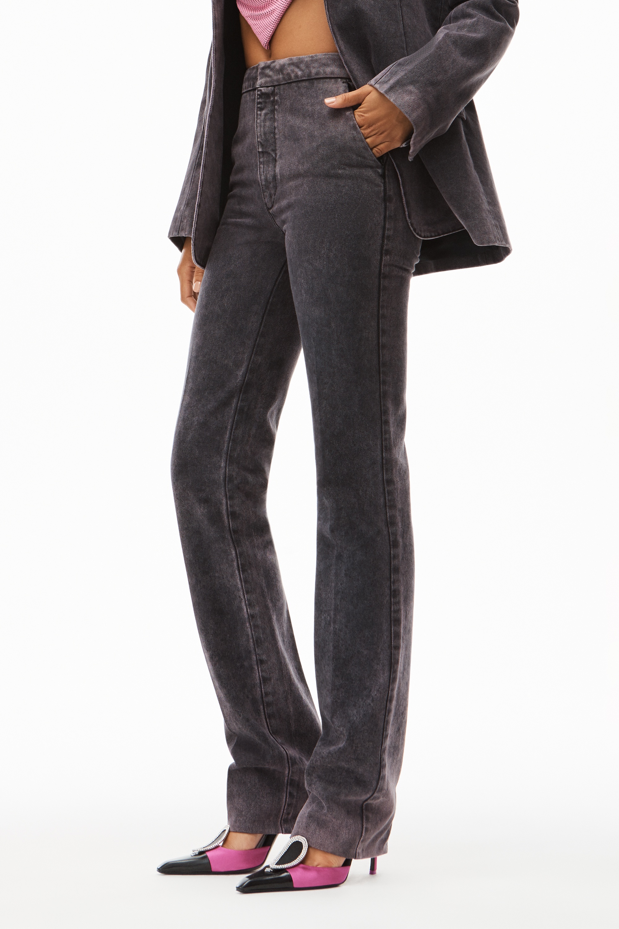 SLIM STRAIGHT PANT IN ACID OVERDYE DENIM - 3