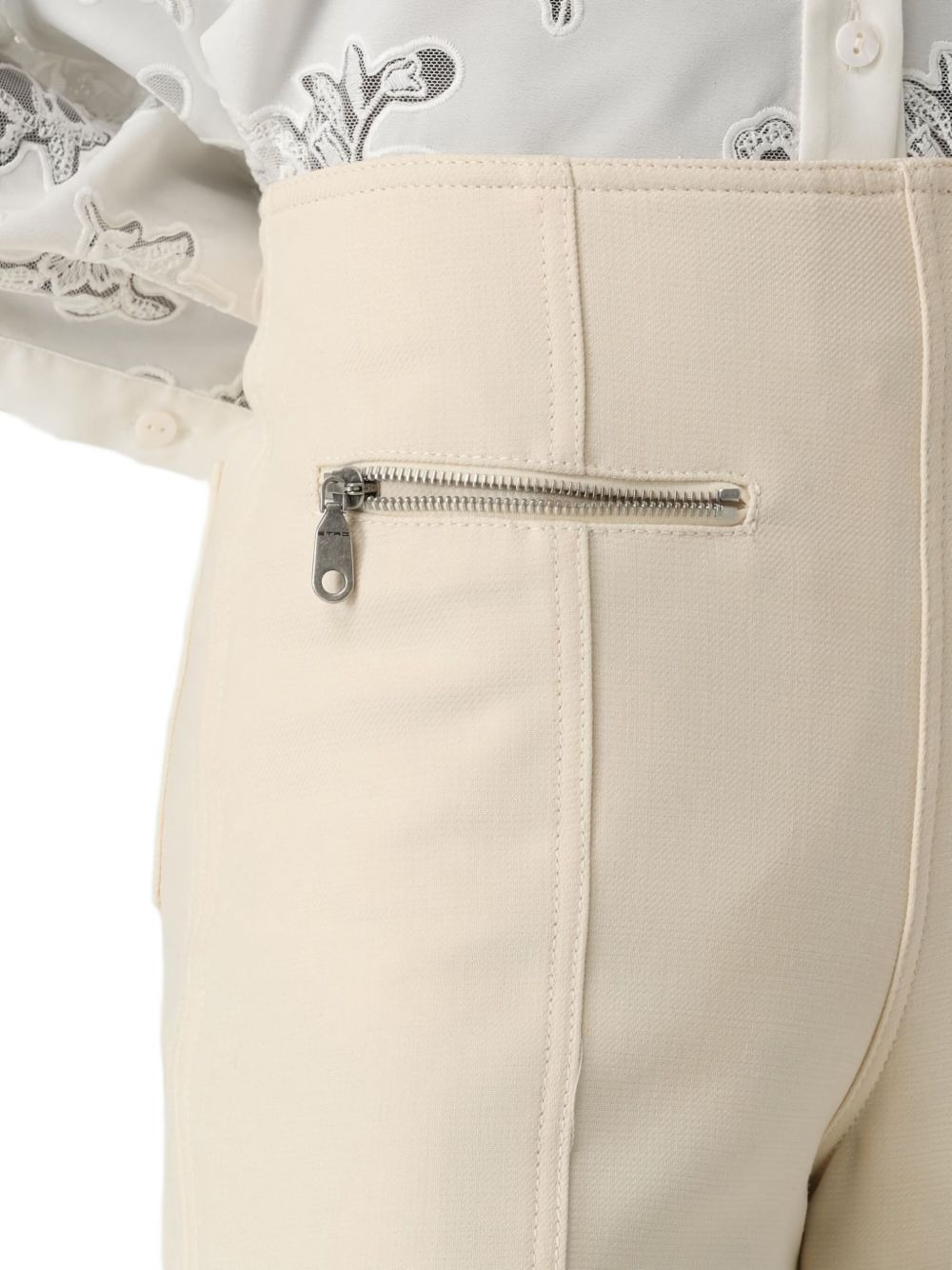 zip-pockets high-waisted trousers - 4