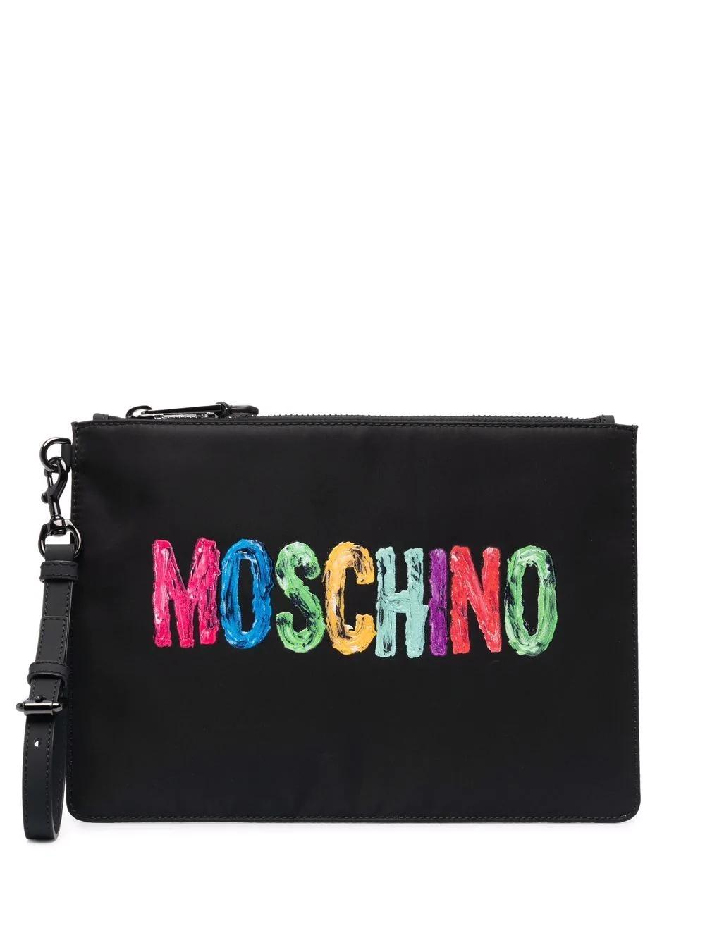 logo-print clutch bag - 1